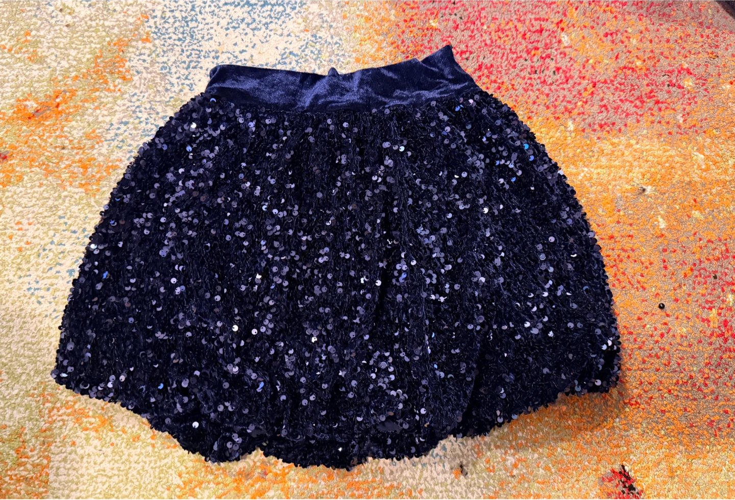 Navy Blue Sequin Skirt. Size M