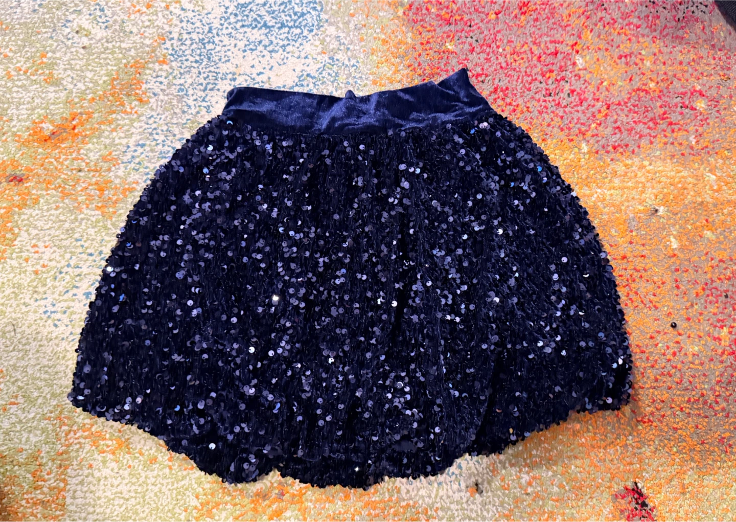 Navy Blue Sequin Skirt. Size M - photo 2