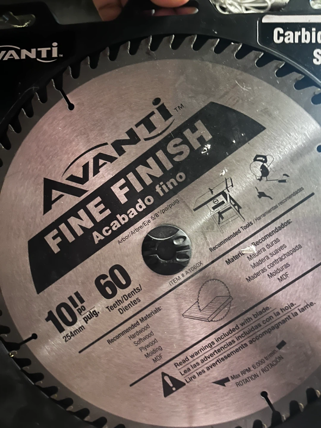 Avanti Fine Finish 10-Inch 60-Tooth Saw Blade