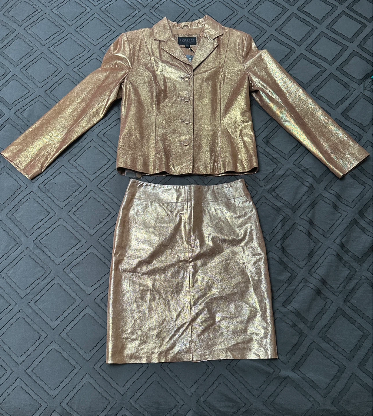 Gold leather suit