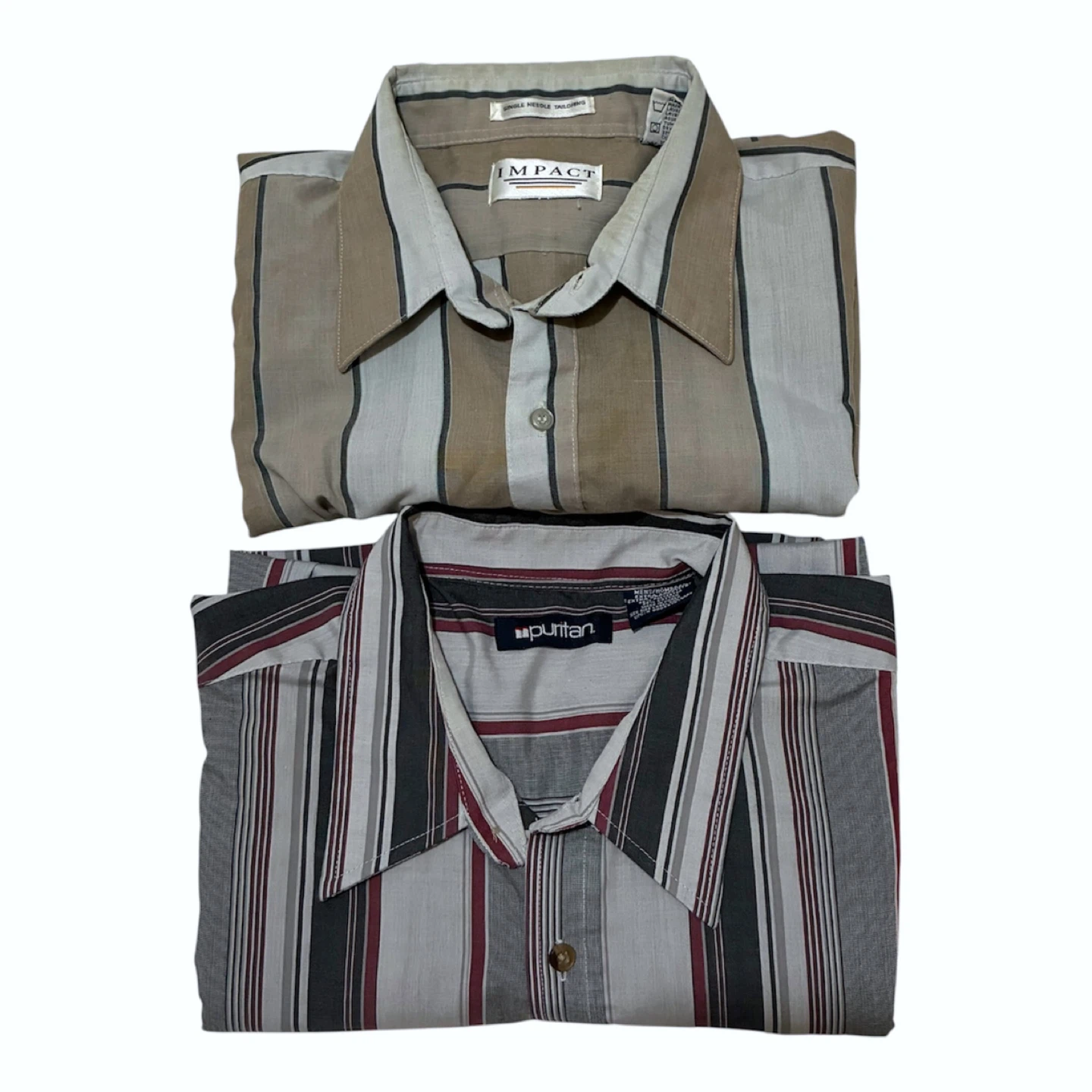 Men’s Vintage Short Sleeve Striped Button Down Shirt Bundle XL - photo 3