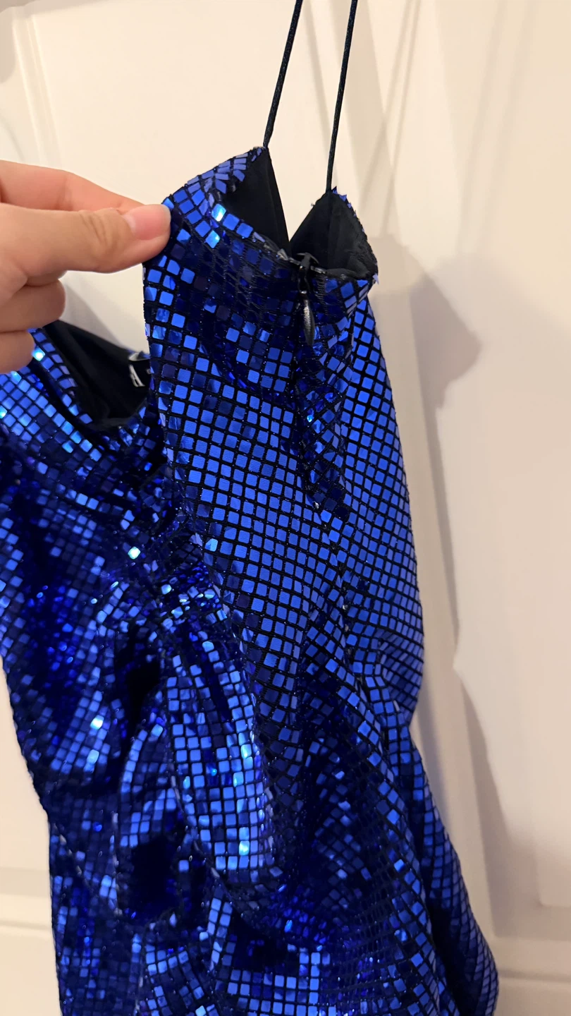Zara Sequin Ruched Bodycon Dress  Size S/M - photo 2