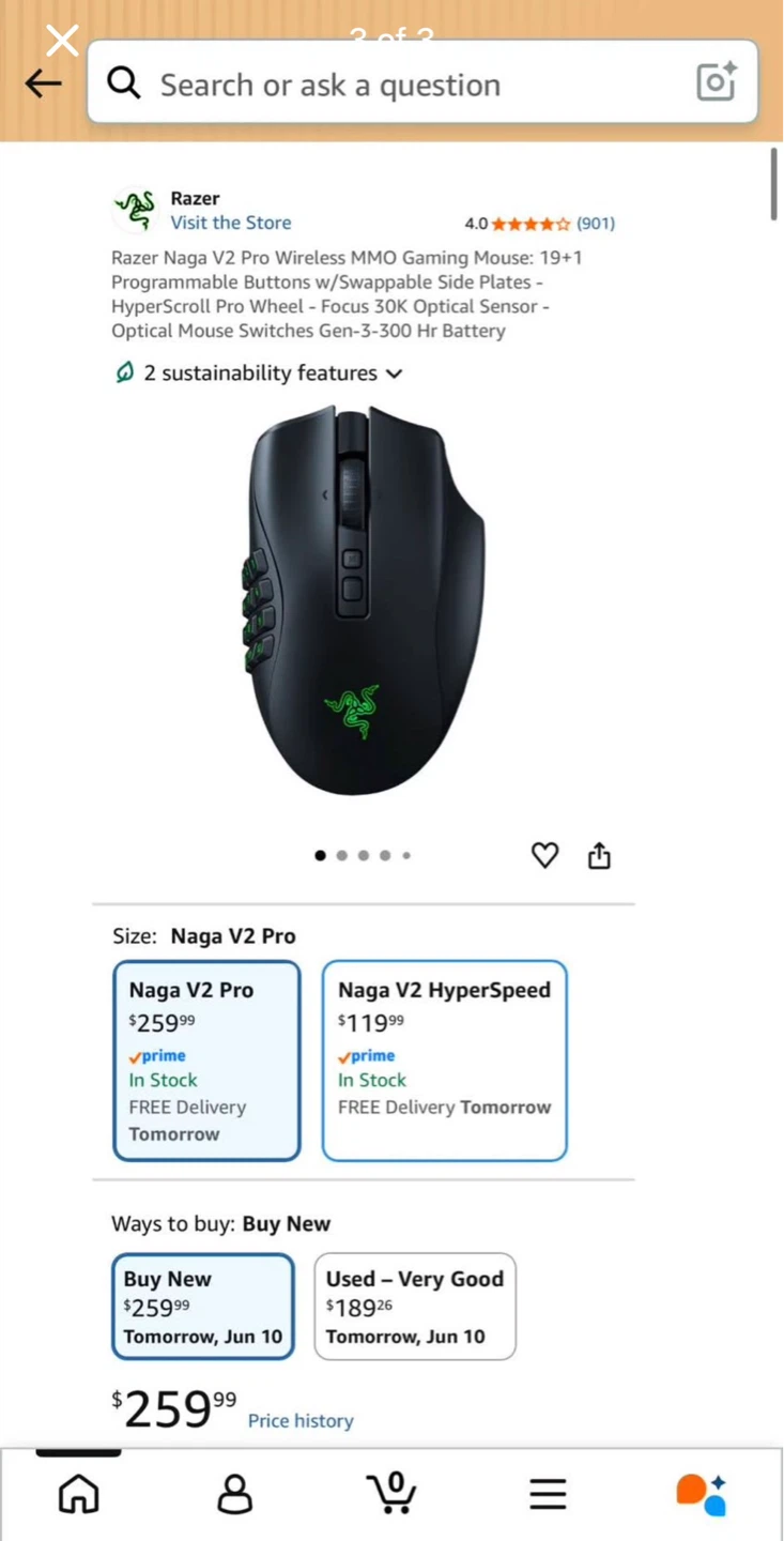 Razer Naga V2 Hyperspeed Wireless Gaming Mouse - photo 3