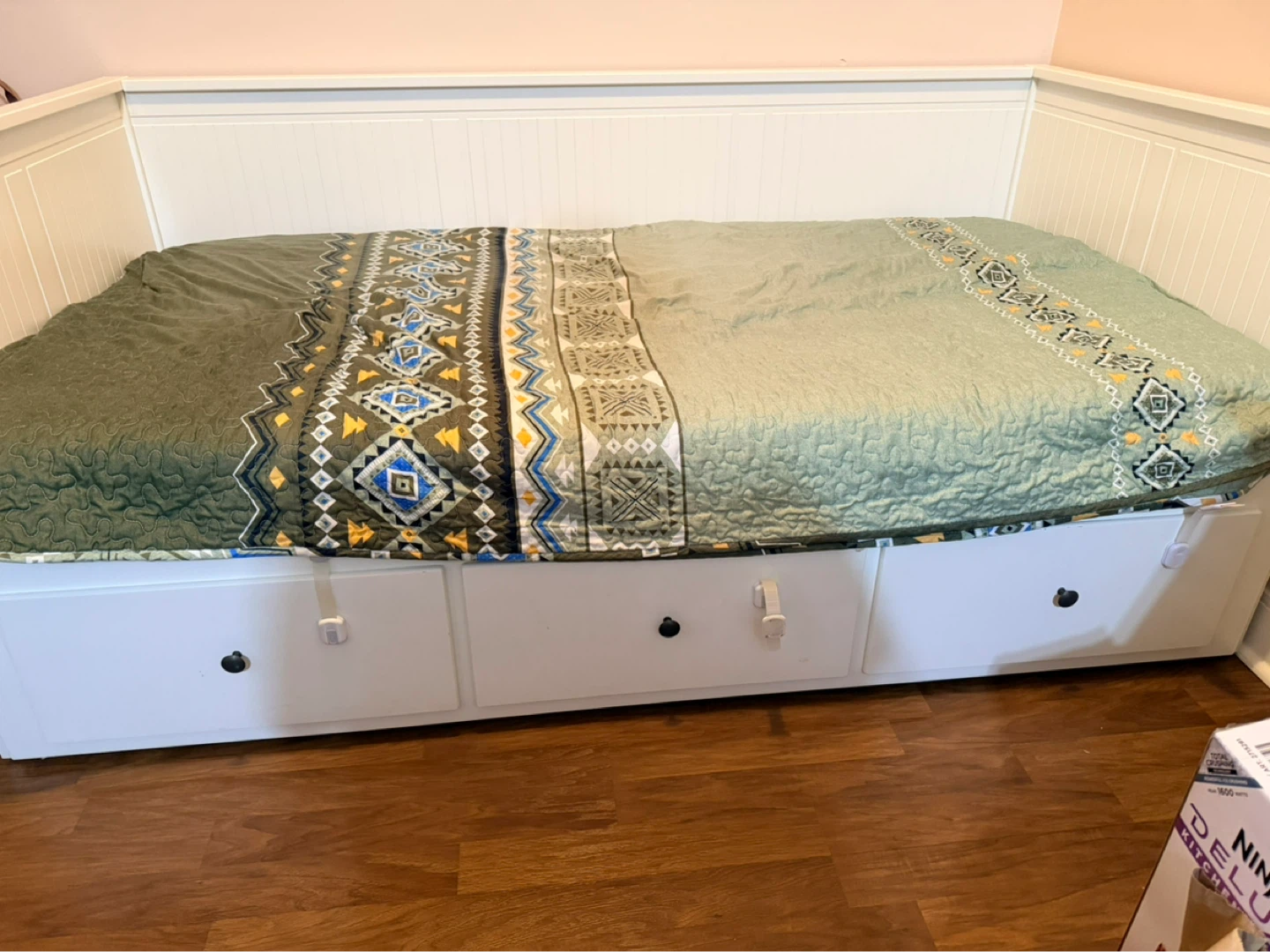 IKEA Daybed with 3 drawers/2 mattresses, white/firm, Twin