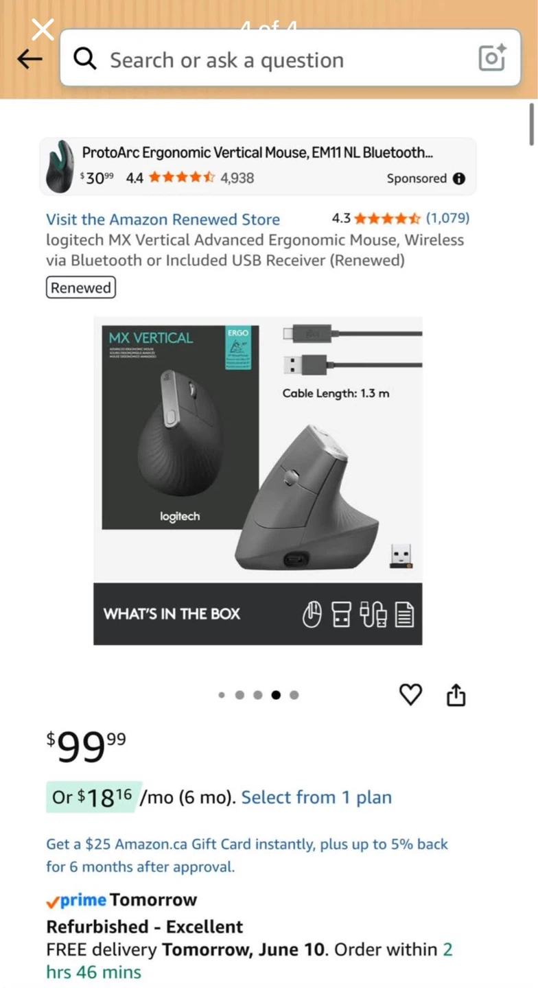 Logitech MX Vertical Advanced Ergonomic Mouse - photo 4