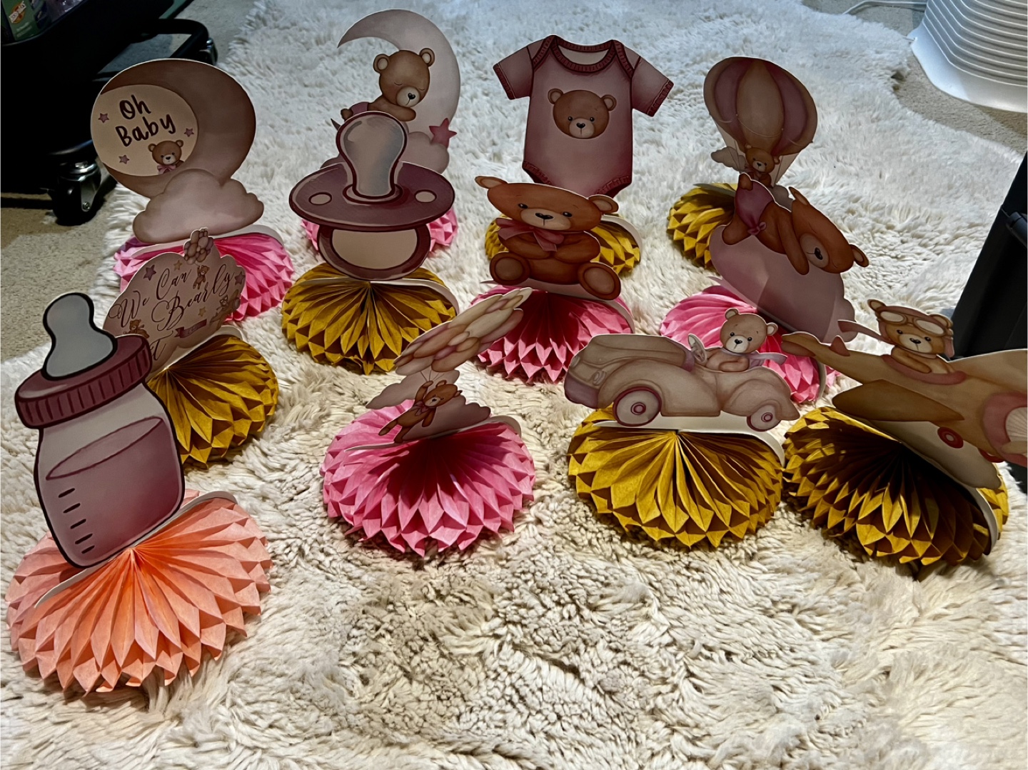 Baby Shower Teddy Bear Centerpieces and Sticker Game