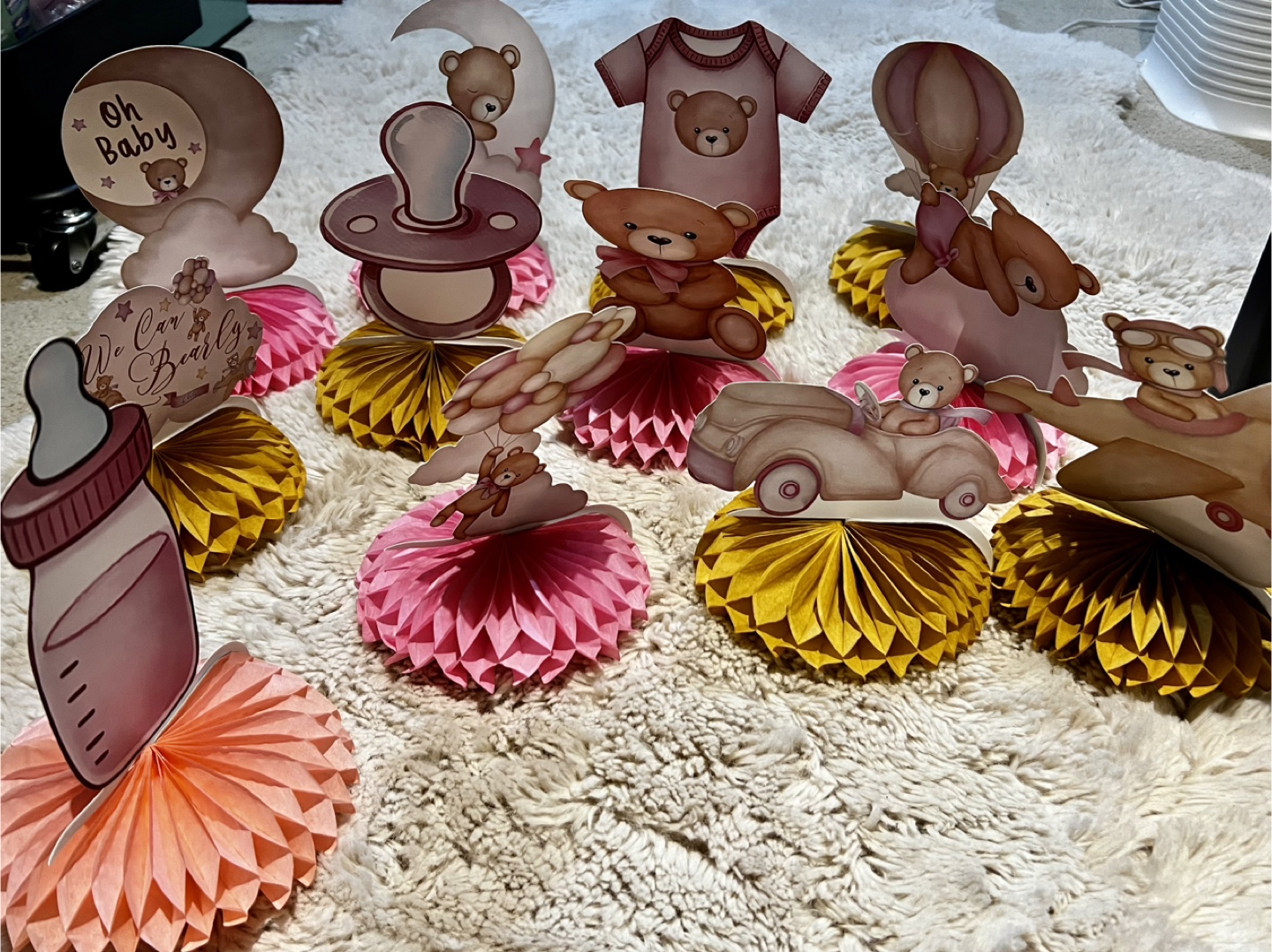 Baby Shower Teddy Bear Centerpieces and Sticker Game - photo 2