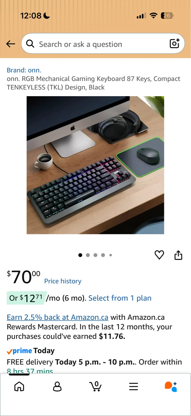 Onn. RGB Mechanical Gaming Keyboard - photo 3