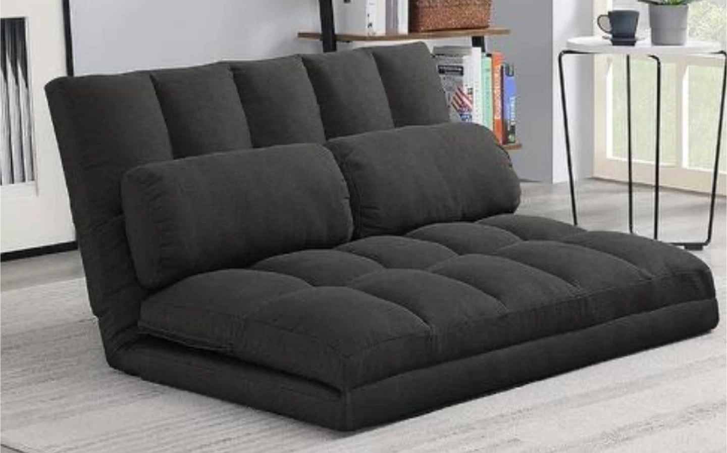 Grey Tufted Floor Couch