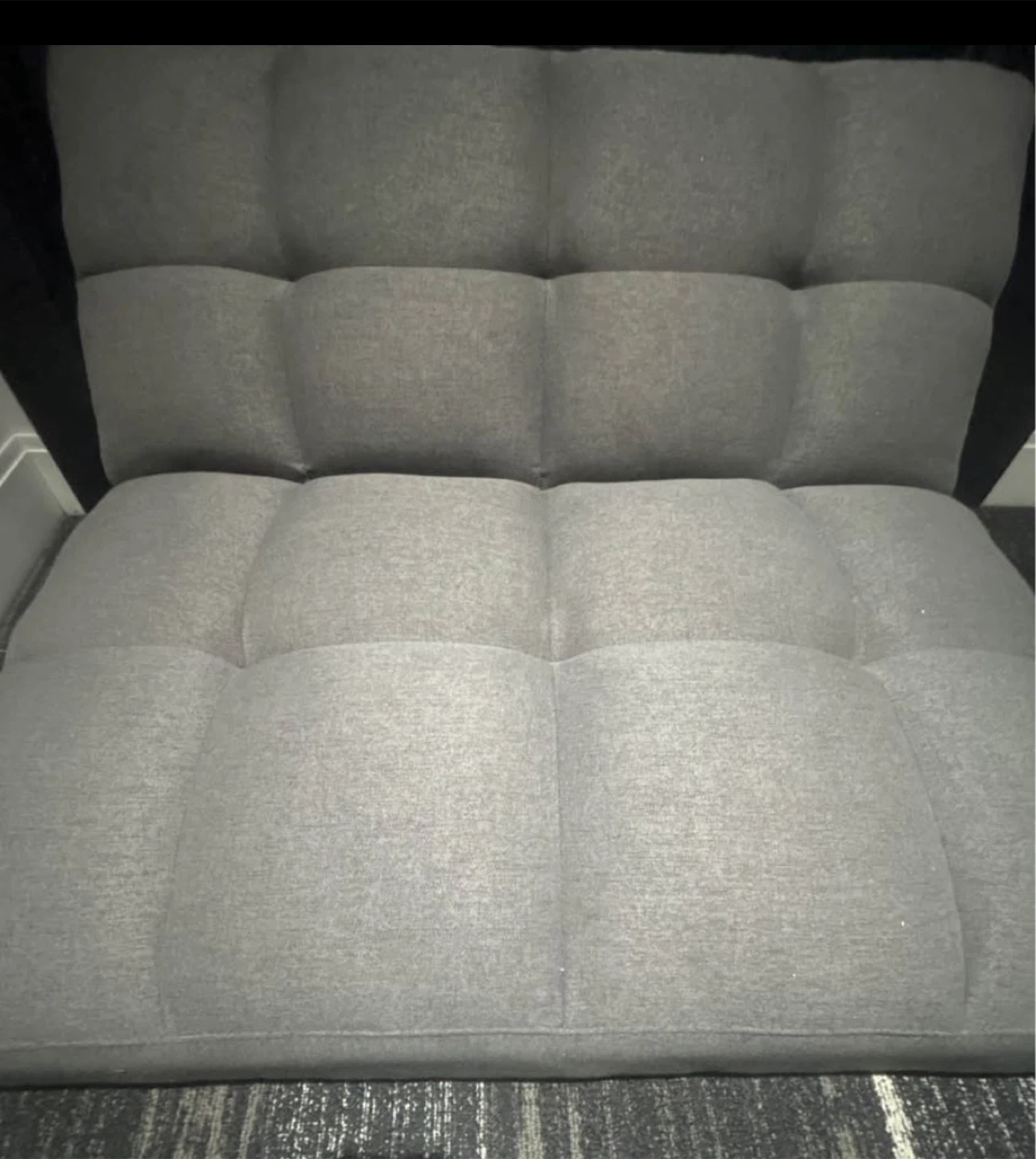 Grey Tufted Floor Couch - photo 4