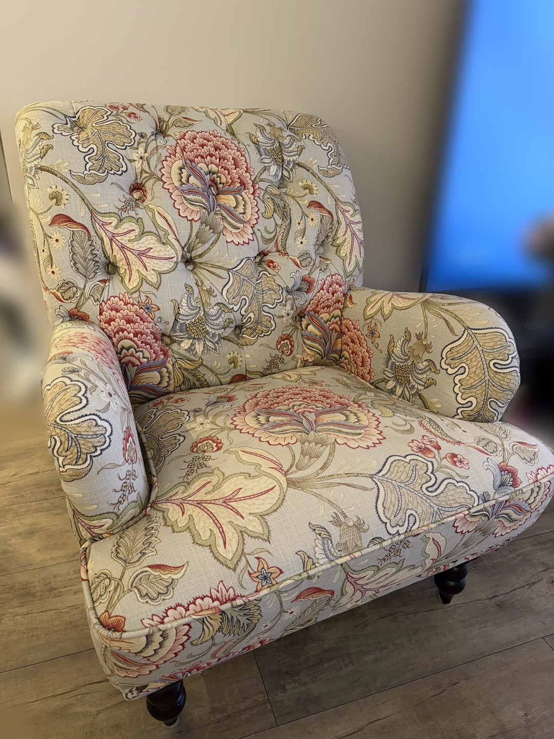 Floral Accent Chair and Ottoman Set - photo 2