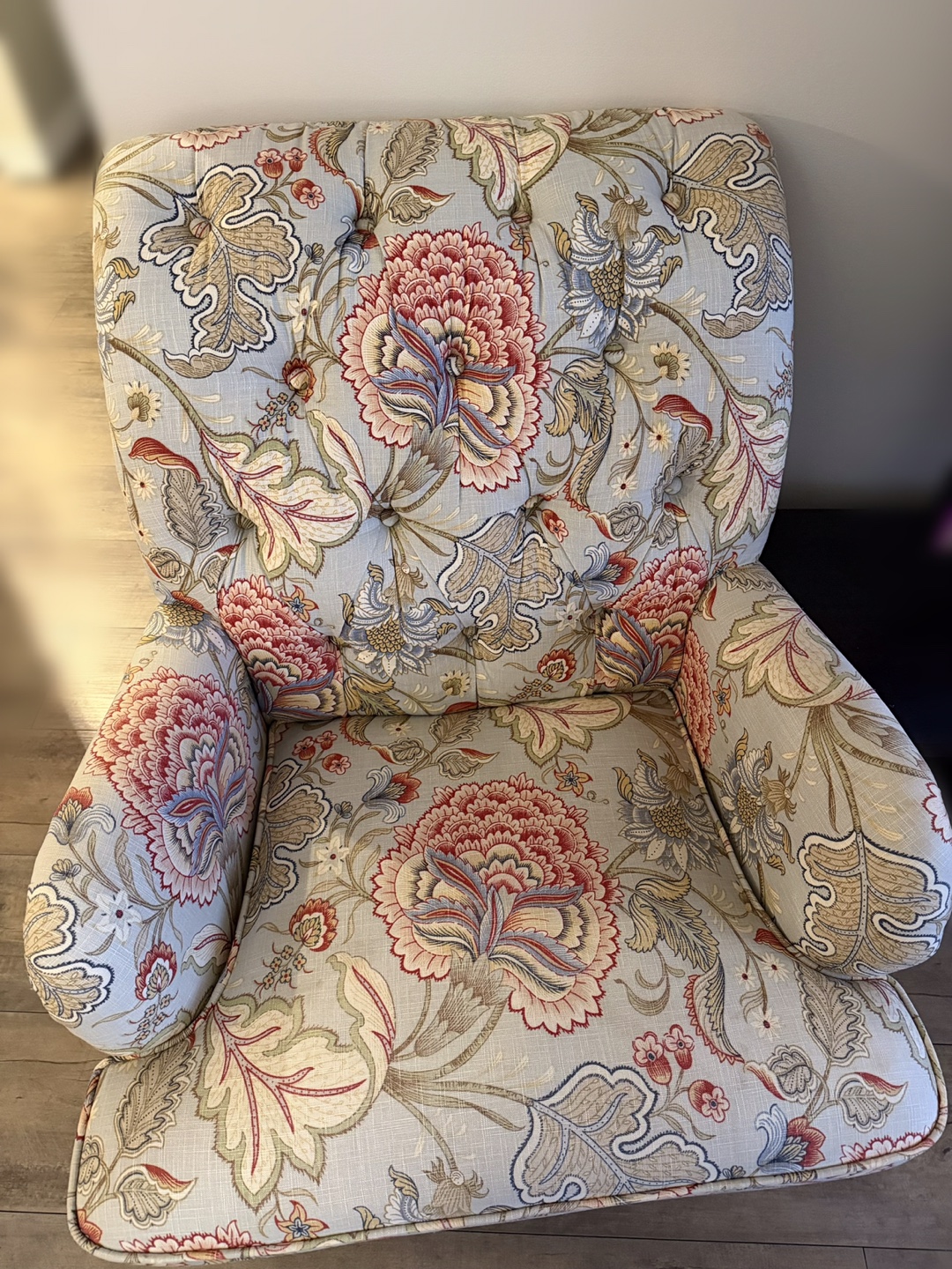Floral Accent Chair and Ottoman Set - photo 3