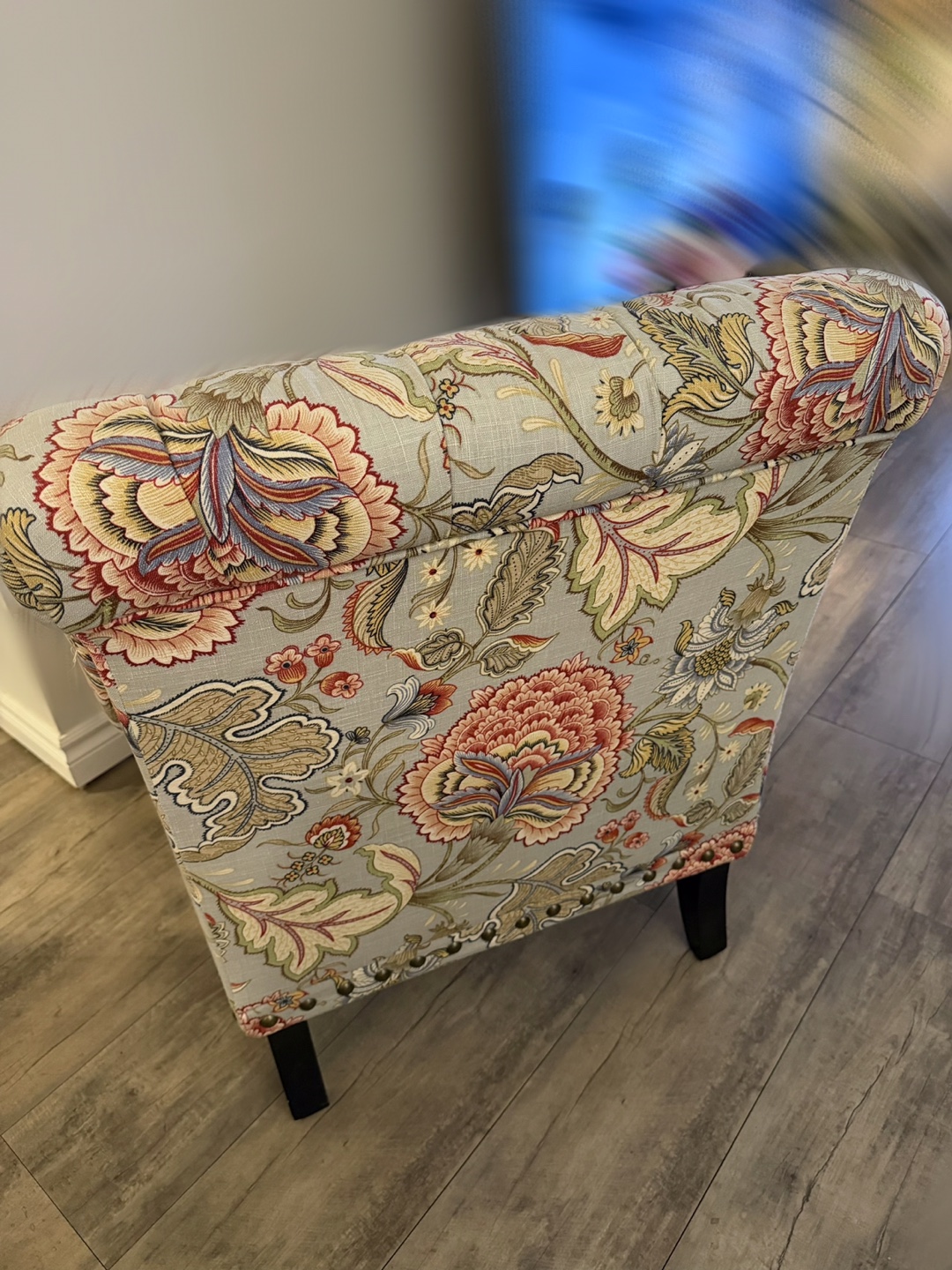 Floral Accent Chair and Ottoman Set - photo 5