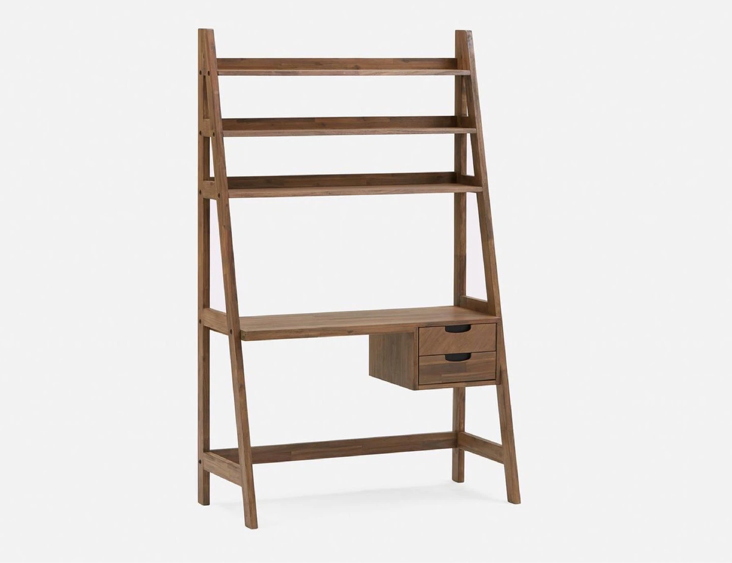 Structube Dina Desk with Shelves – Solid Wood