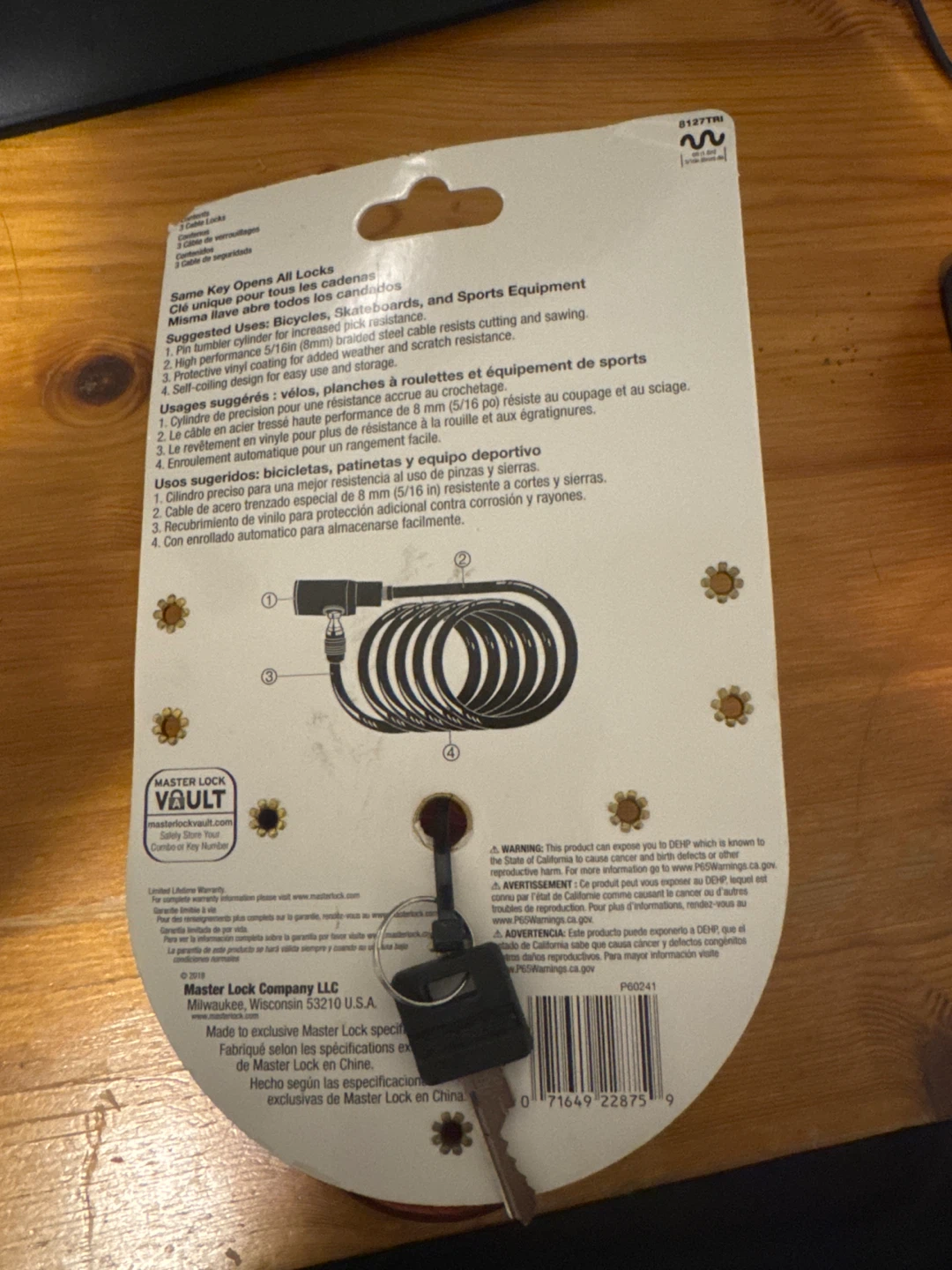 Master Lock 6ft Red Keyed Cable Lock - photo 2