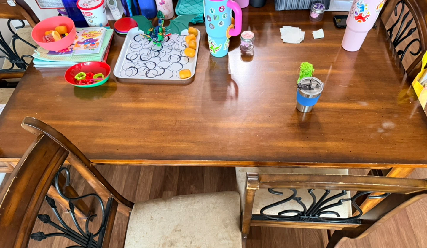 Wooden Dining table with Chairs (Set of 6)