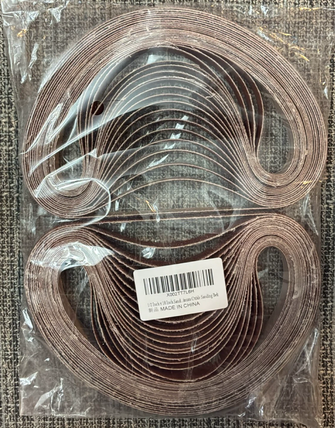 New 50 pce 1/2 Inch x 18 Inch Sanding Belts - Aluminum Oxide
