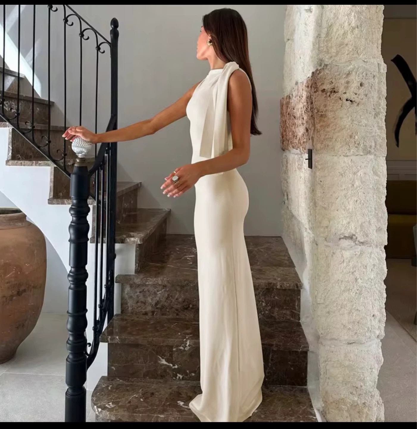 Elegant Cream Maxi Dress - photo 3