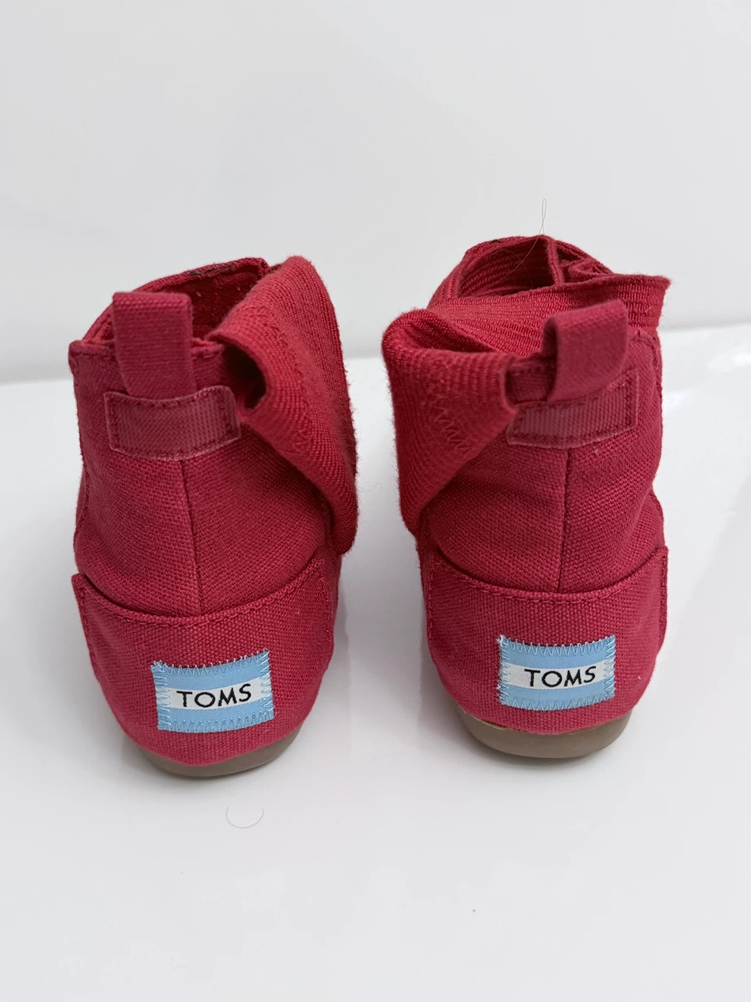 Rare TOMS Red Canvas Wrap Boots / Shoes - Women's 8.5 - photo 4