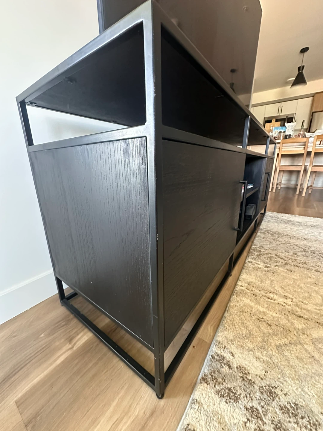 Black Media Console with Storage