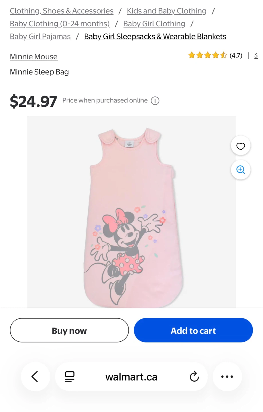 Disney Baby Minnie Mouse Sleeping Bag 3-6 month - photo 2