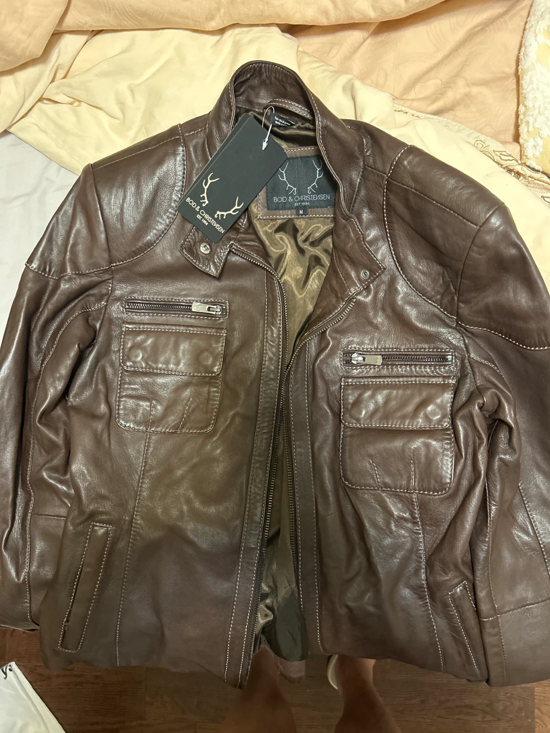 BOD & CHRISTENSEN Brown Leather Jacket