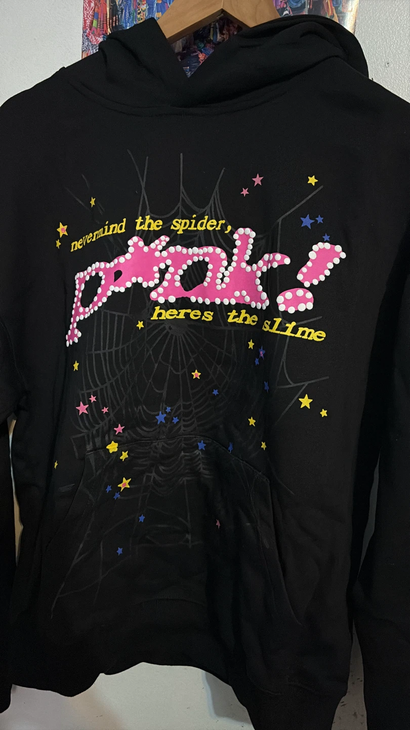 Spider hoodie Pink letters - photo 2