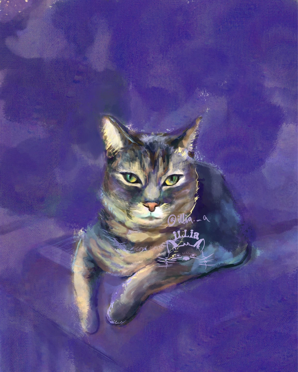 Custom Cat Illustration - commission by a psyc student - photo 2