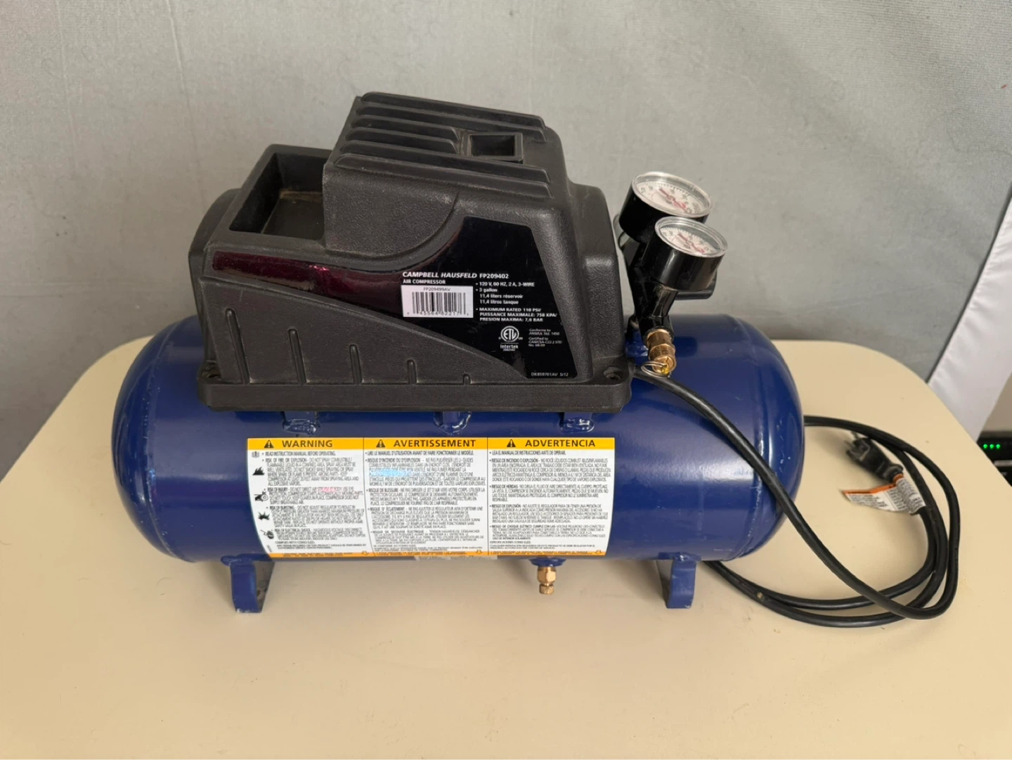 Campbell Hausfeld Air Compressor FP209402 - 3 Gallon - photo 4