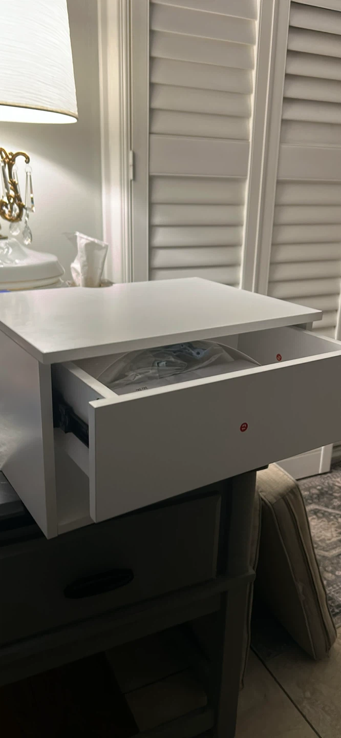 White Floating Nightstand with Drawer - photo 2