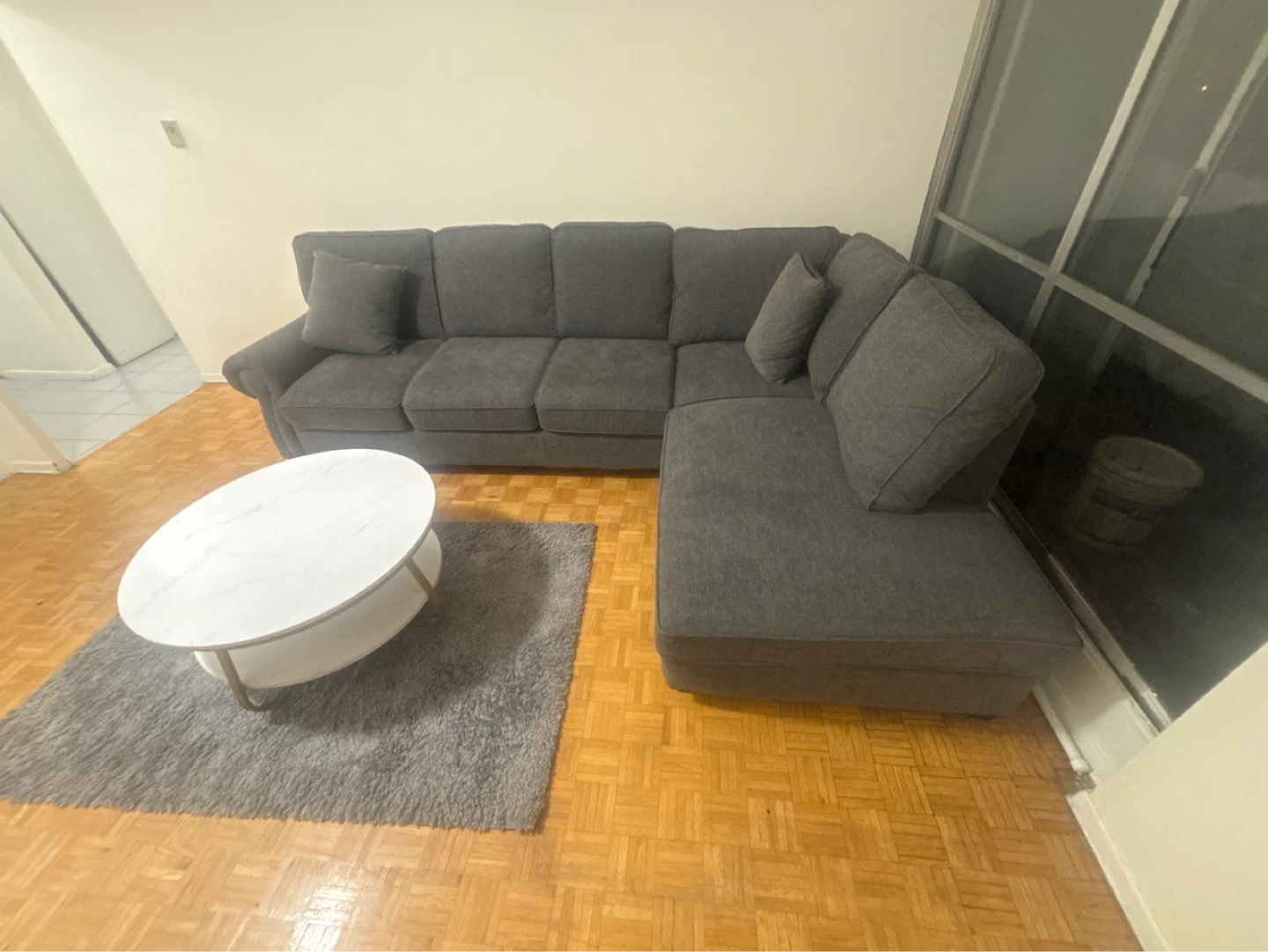 Gray Sectional Sofa with Chaise