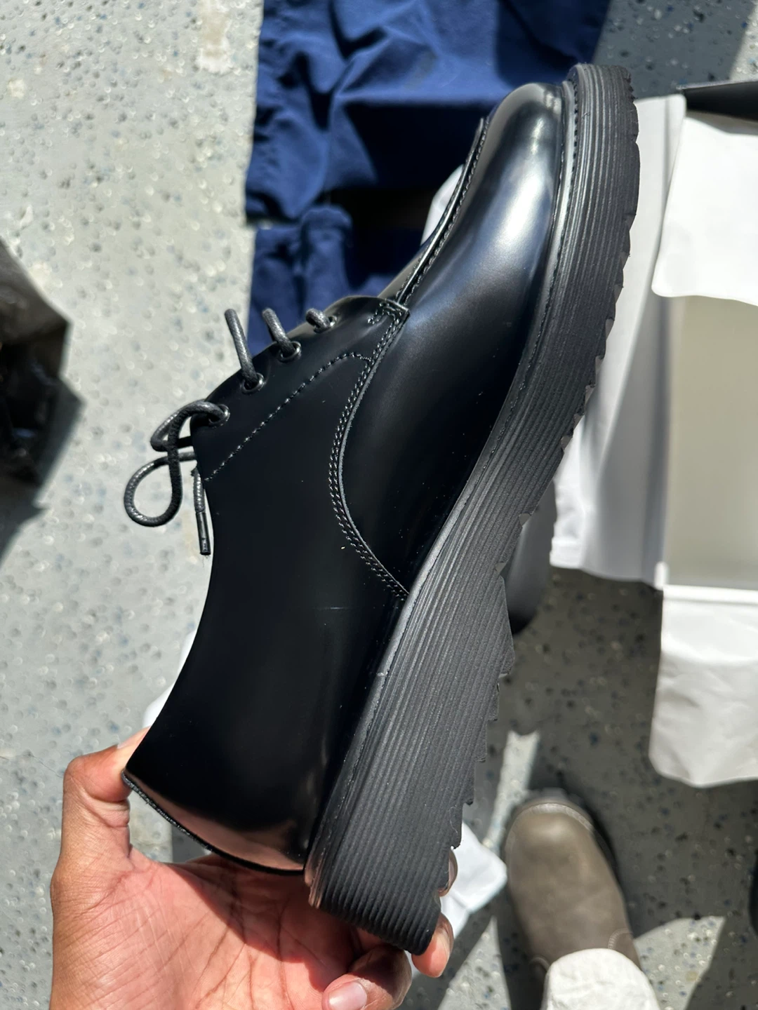 Men Prada Black Leather Derby Shoes size 11 - photo 5