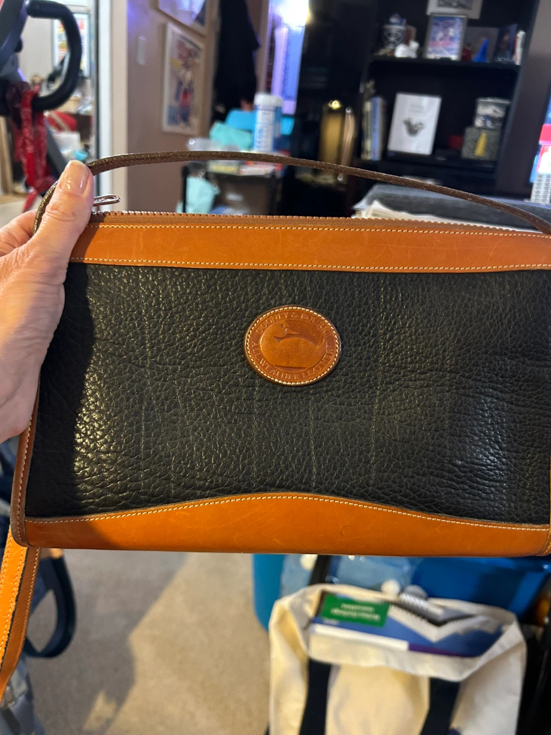 Dooney & Bourke Clutch Purse - Black and Tan Leather - photo 2