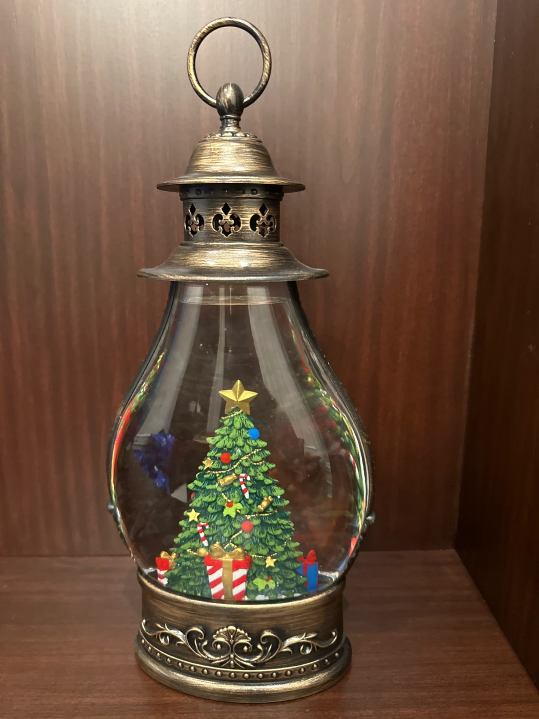 Christmas Lantern with Tree and Gifts Scene - photo 2