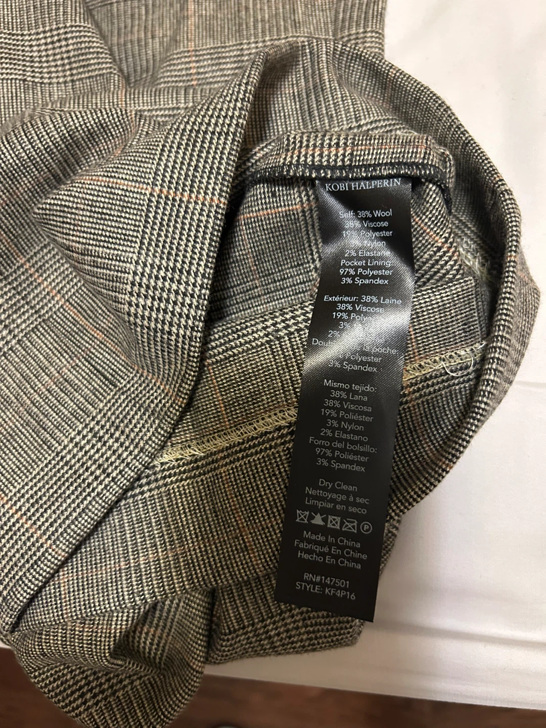 Kobi Halperin Plaid Wool Blend Dress Pants Size 2 - photo 3