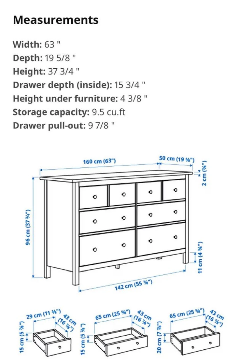 IKEA HEMNES 8-Drawer Dresser