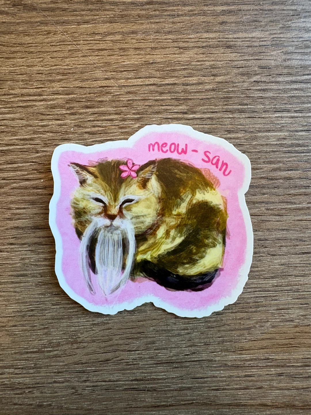 Art Print - Meow San under Cherry Blossoms, 2 free stickers - photo 3