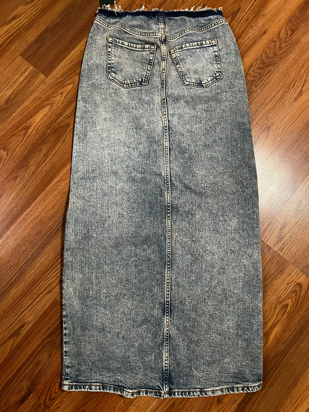 New w/Ttags Acid Wash Denim Maxi Skirt - photo 2