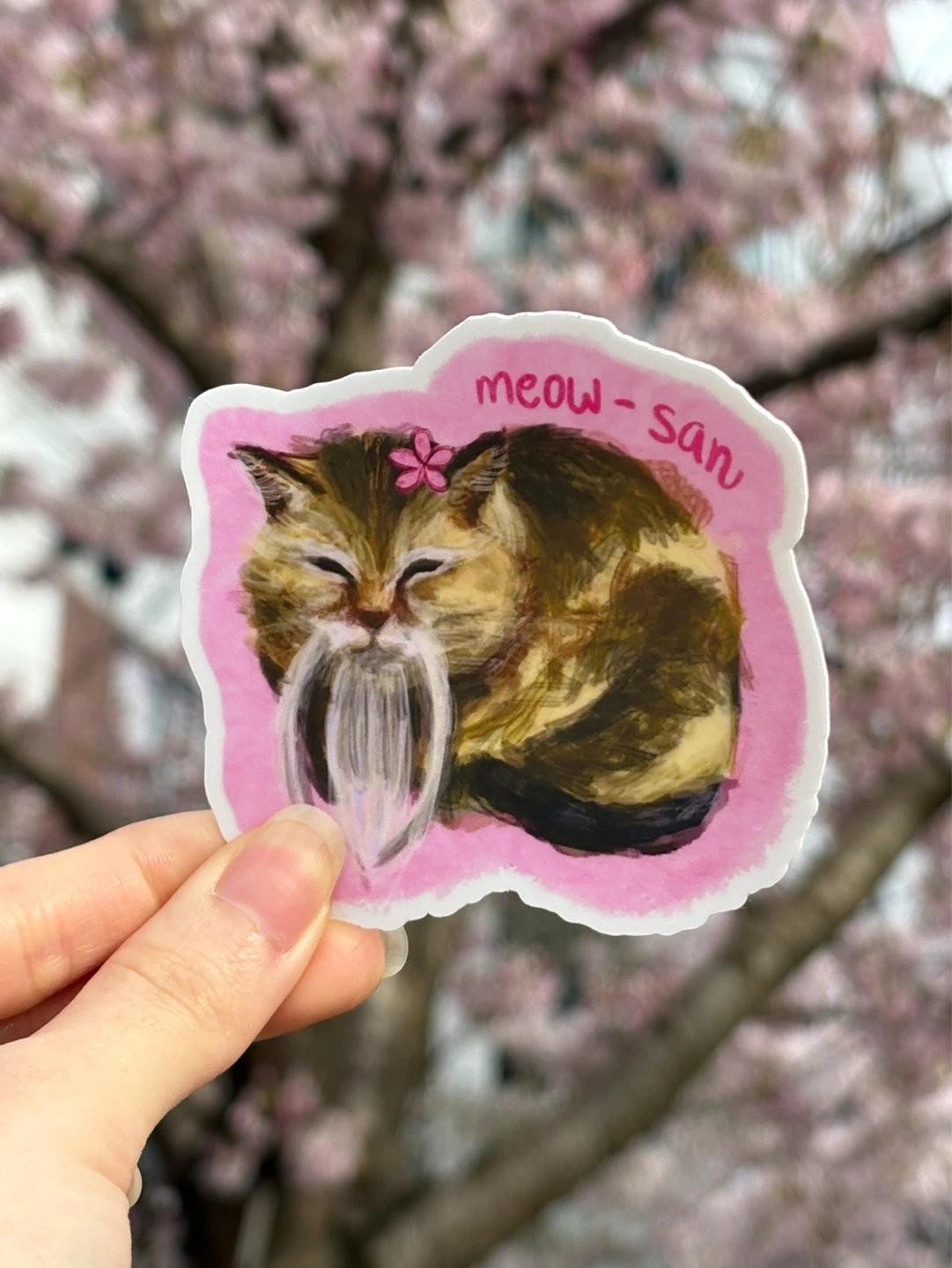 Meow San Waterproof Sticker