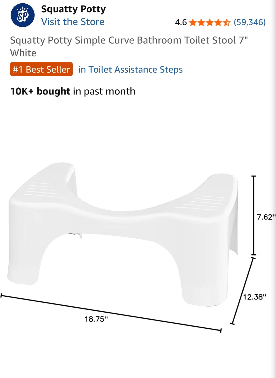 Squatty Potty Simple Curve Bathroom Toilet Stool - photo 2