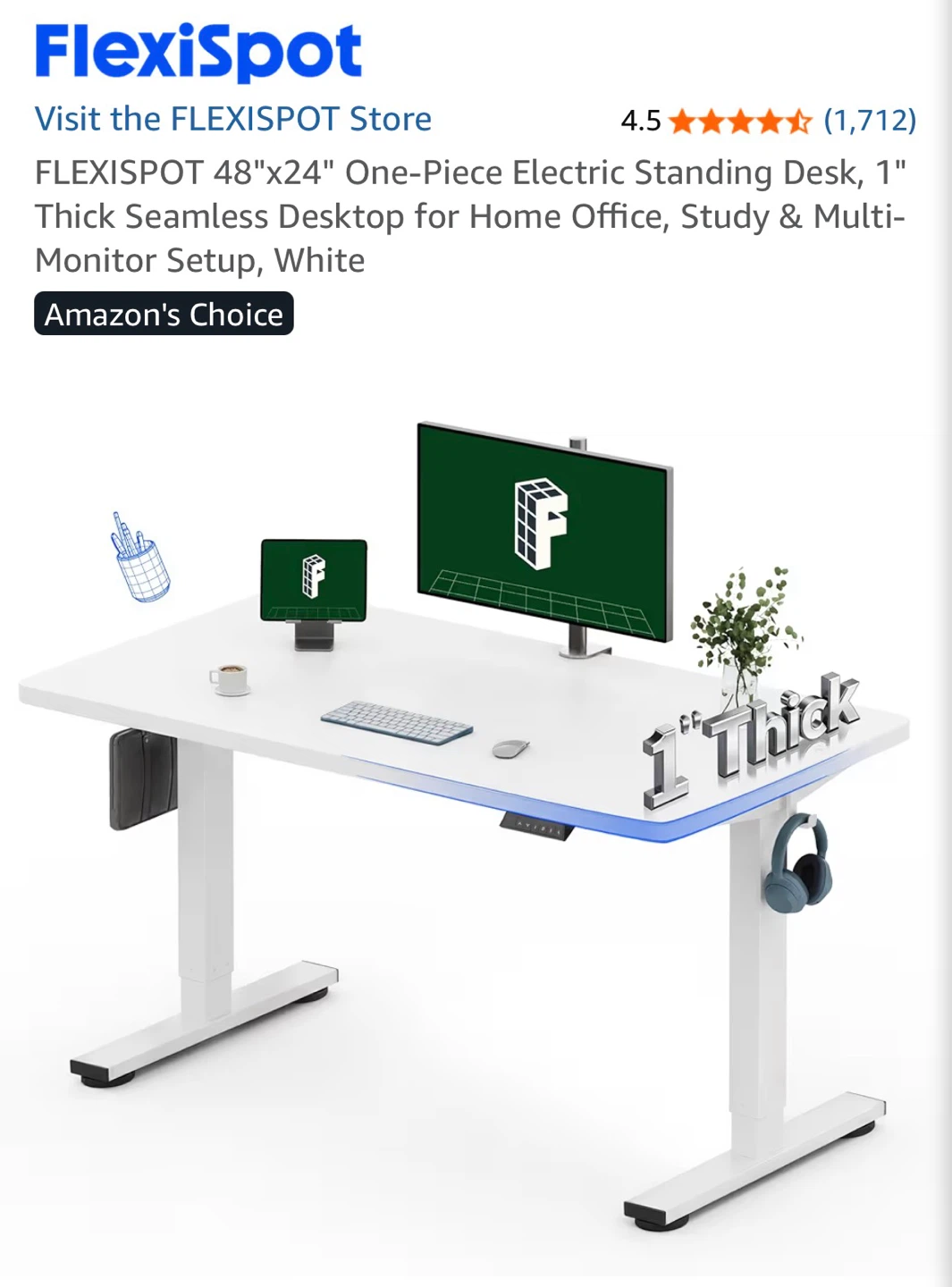 FlexiSpot 48"x24" Standing Desk - photo 2