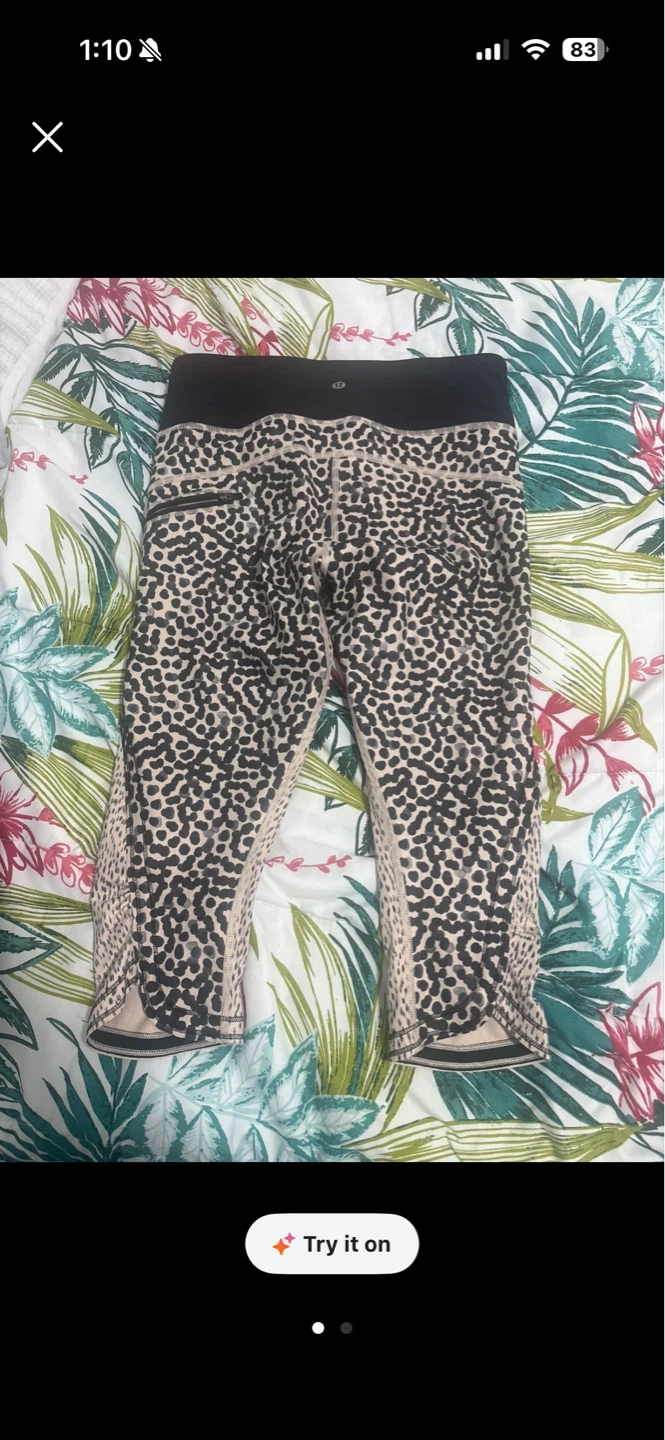 Lululemon Leopard Print Cropped Leggings