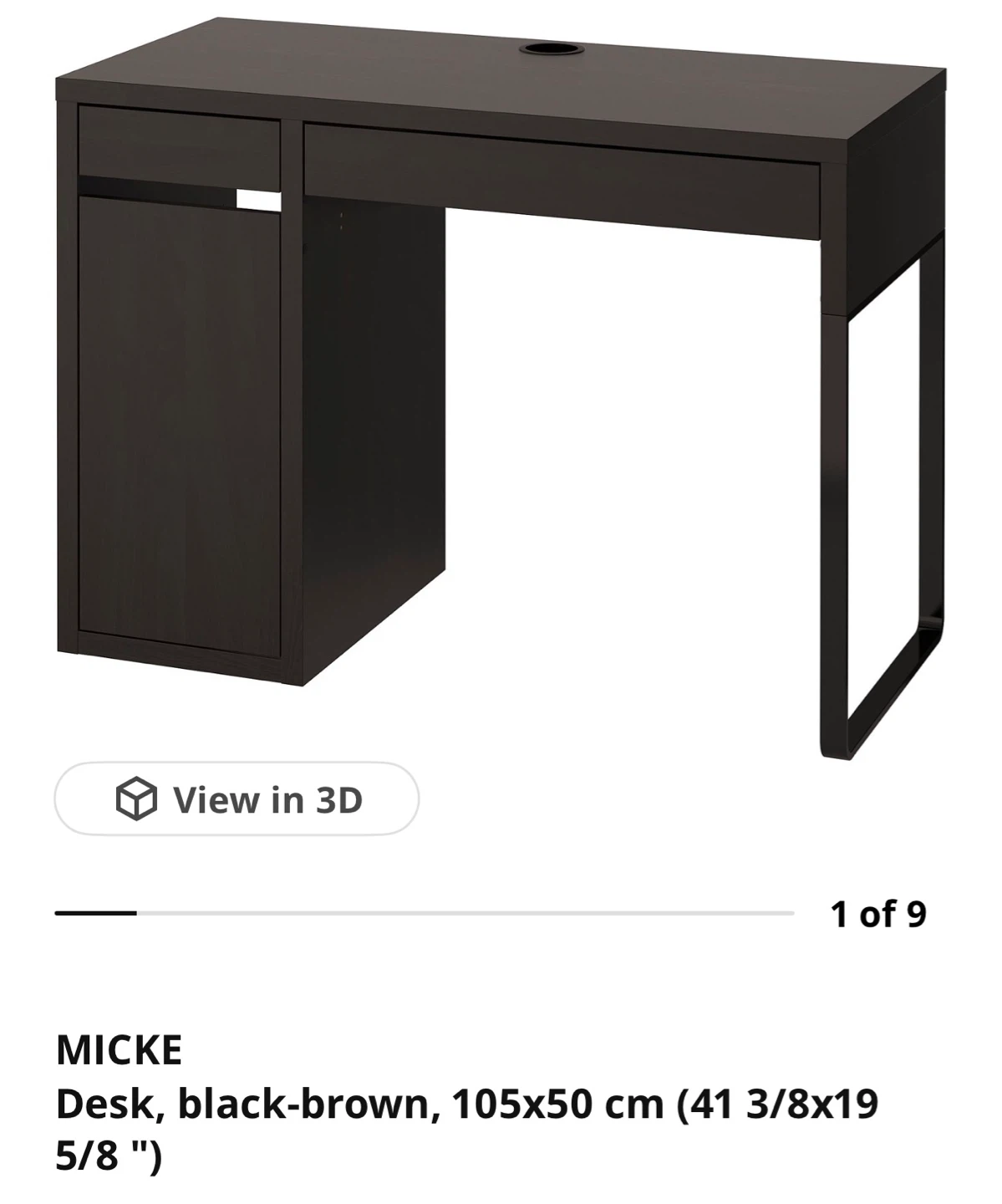 IKEA MICKE Desk - Black-Brown New