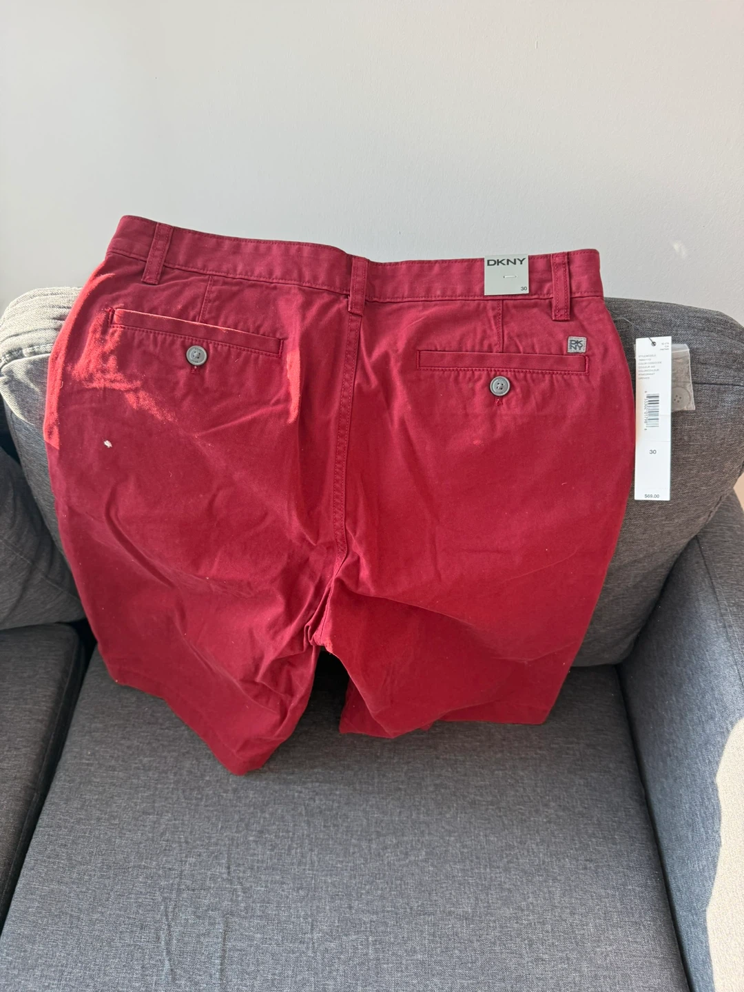 DKNY Red Chino Shorts Size 30 - photo 2