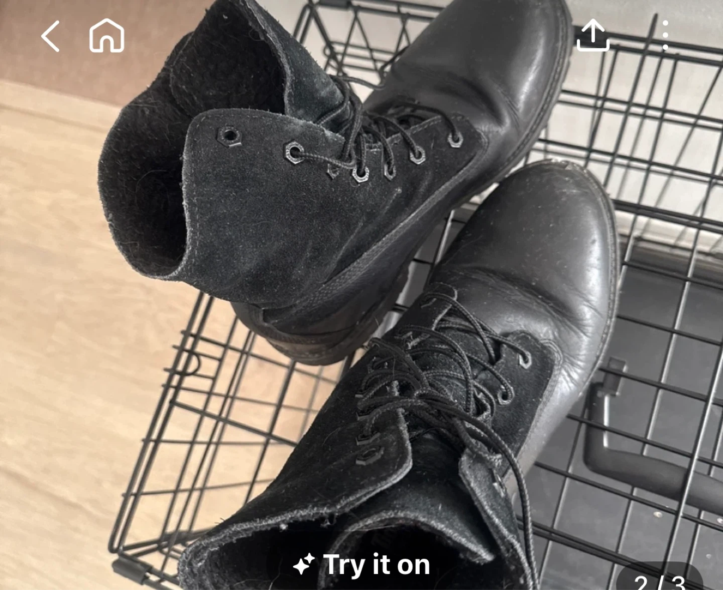 Black Leather and Suede Boots