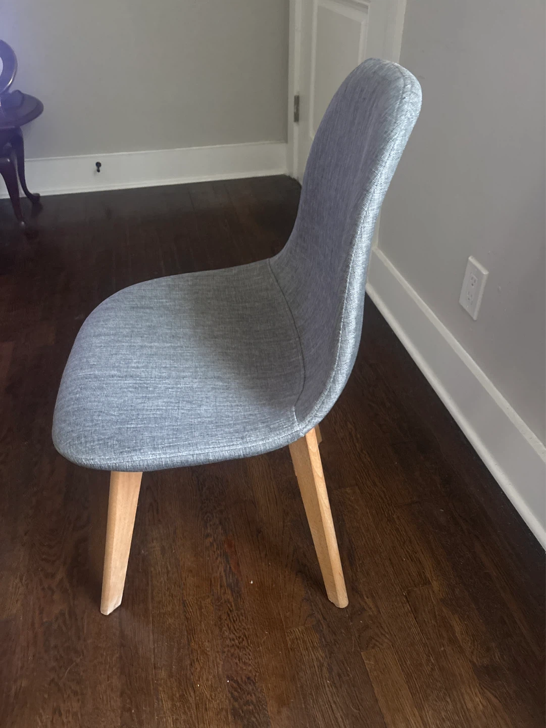GIANTEX Grey Fabric Chair with Wooden Legs - photo 4
