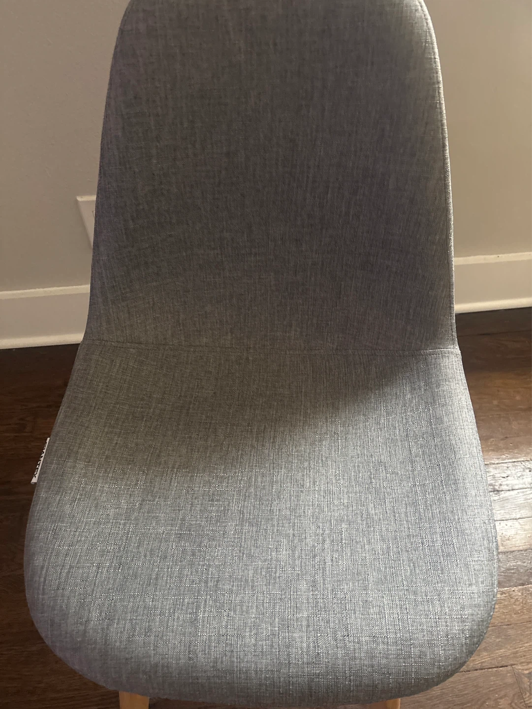 GIANTEX Grey Fabric Chair with Wooden Legs - photo 2