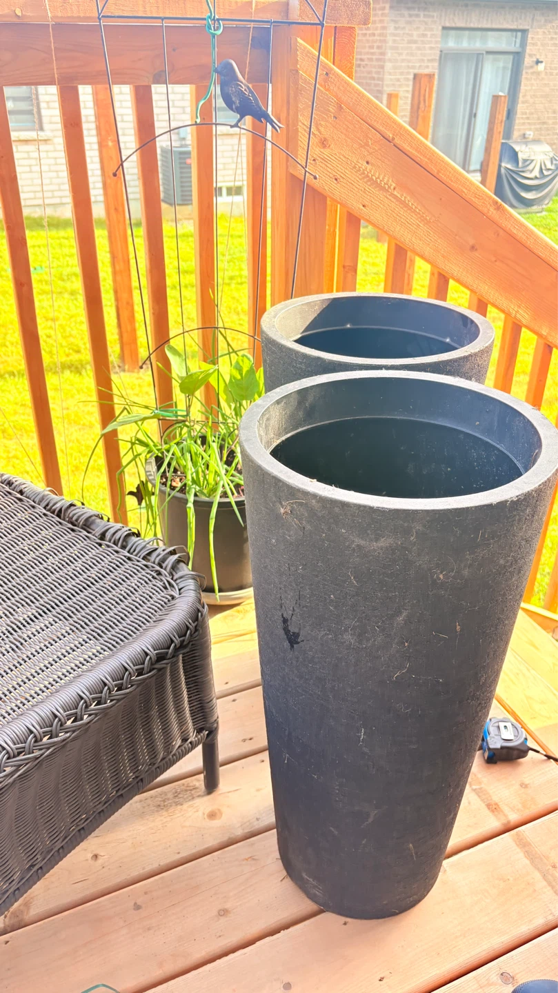 Tall Black Planter Pot