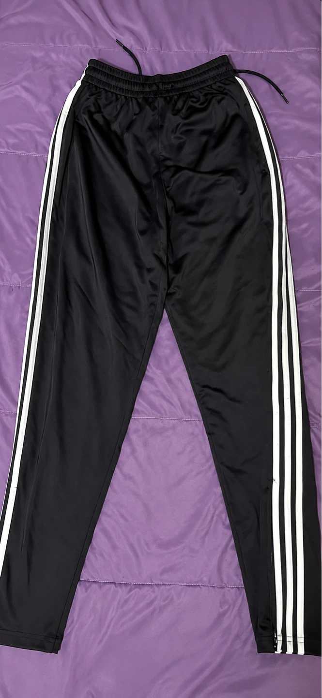 Adidas Black Track Pants with White Stripes - photo 2