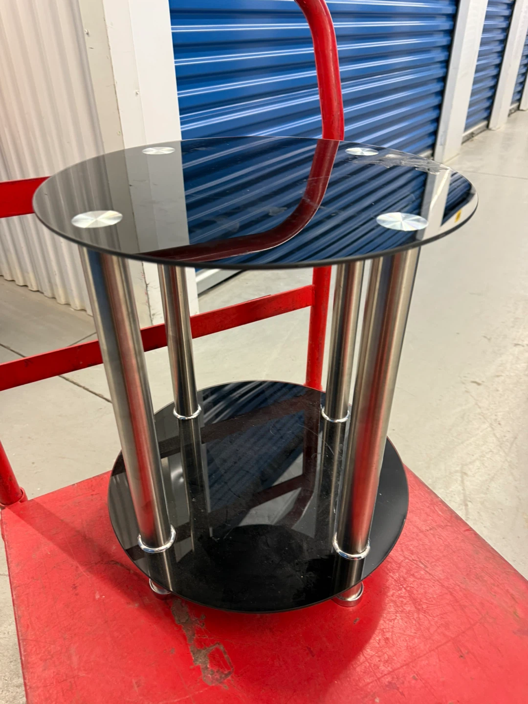 Glass and Chrome End Table